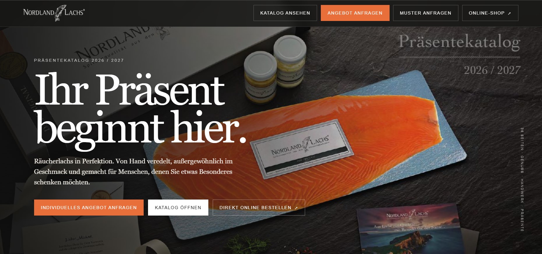 Lachspr�sente als Firmengeschenke � Nordland-Lachs Pr�sentekatalog 2026/2027