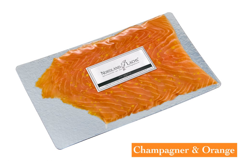 150g CHAMPAGNER-ORANGE R�ucherlachs vorgeschnitten - die neueste Veredelung vom Nordland-Lachs
