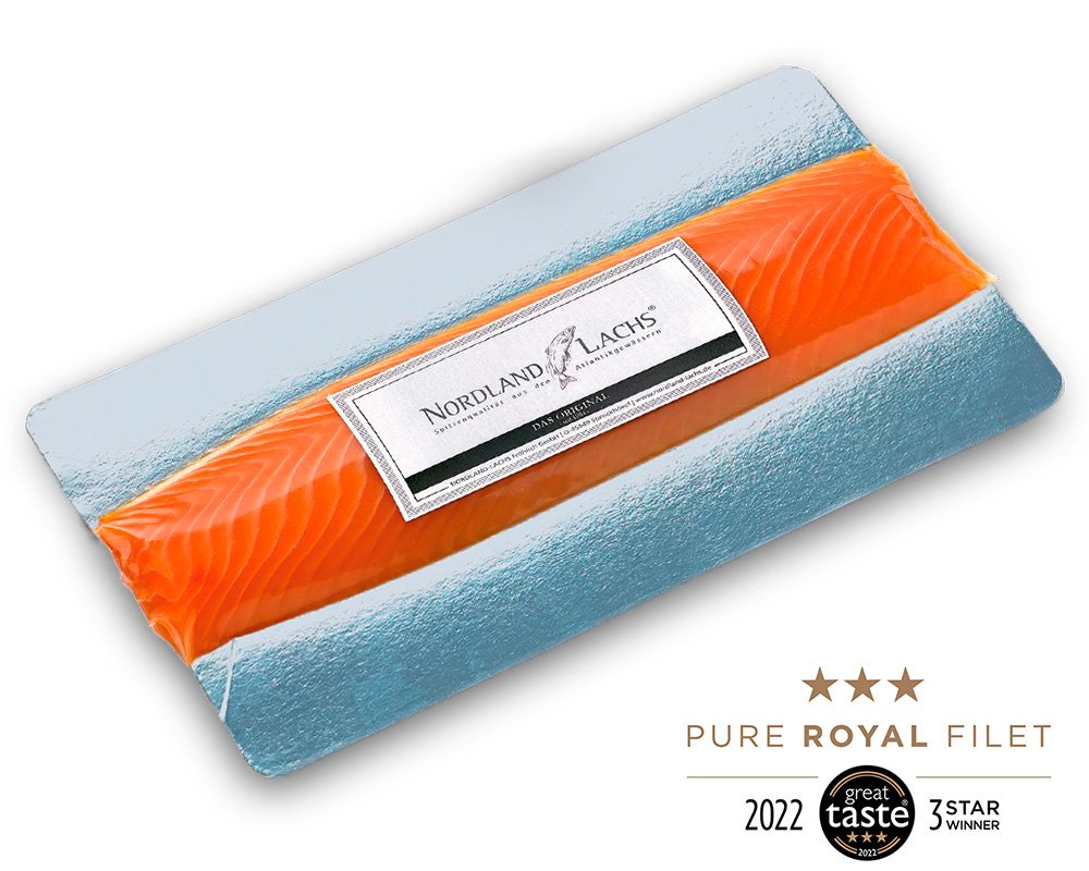 230g R�ucherlachs-R�ckenfilet Filet Royal, das Beste St�ck vom Nordland-Lachs mehrfach ausgezeichnet