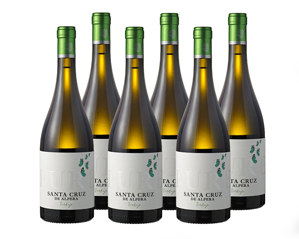 6 Flaschen Santa Cruz Pure Verdejo Wein - BIO Wei�wein aus Spanien � 750ml