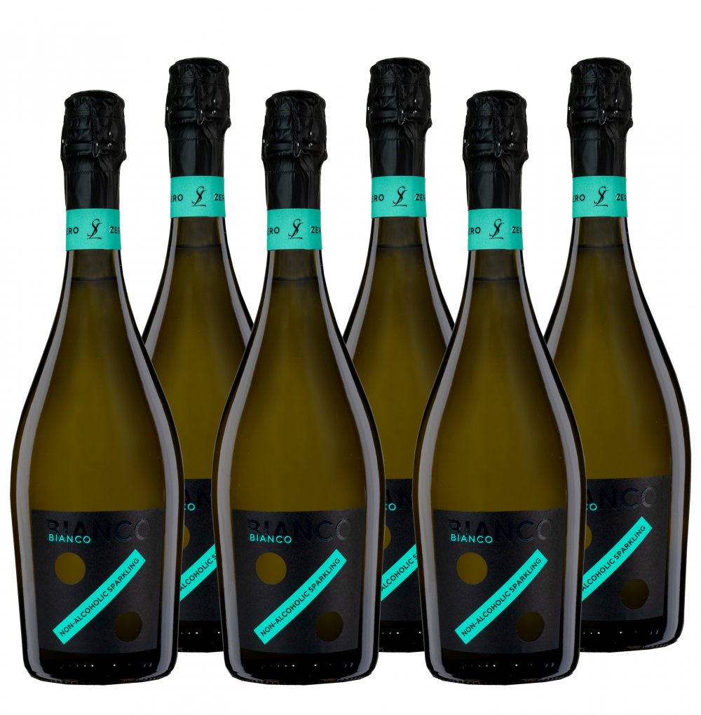 6 Flaschen Sparkling Bianco ALKOHOLFREI Schaumwein von Sgarzi Luigi � 750ml