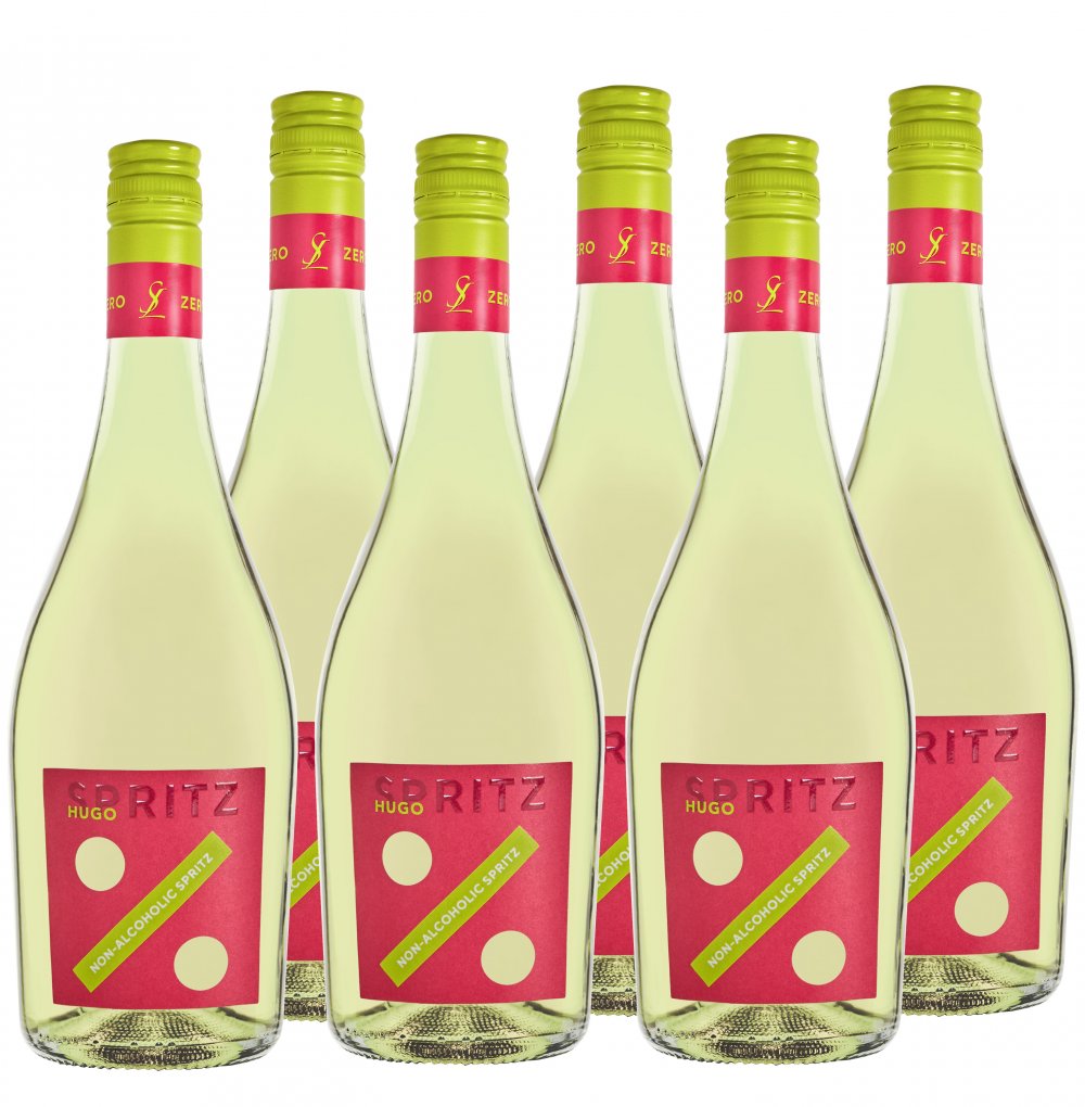 6 Flaschen Spritz HUGO ALKOHOLFREI von Sgarzi Luigi � 750ml