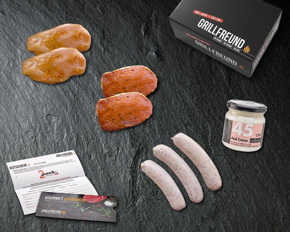 Gutschein f�r Grill-Pr�sent Family and Friends inklusive 24h-Frische-Versand f�r das Grill-Geschenk