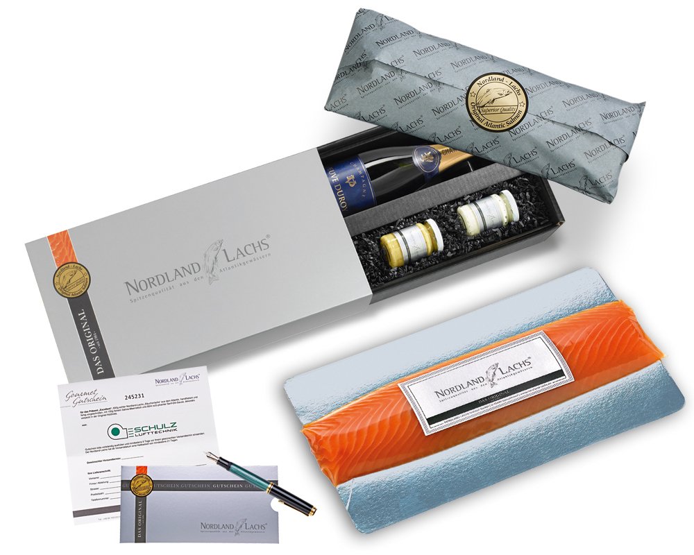Gutschein f�r Lachs-Geschenk Ocean Gold inklusive Frische-Versandkosten f�r das Lachs-Geschenk