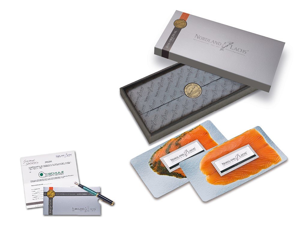 Gutschein f�r Lachs-Geschenk Selection inklusive Frische-Versandkosten f�r das Lachs-Geschenk