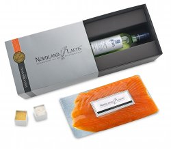 Lachsgeschenk R�ucherlachs & Wei�wein | Nordland-Lachs