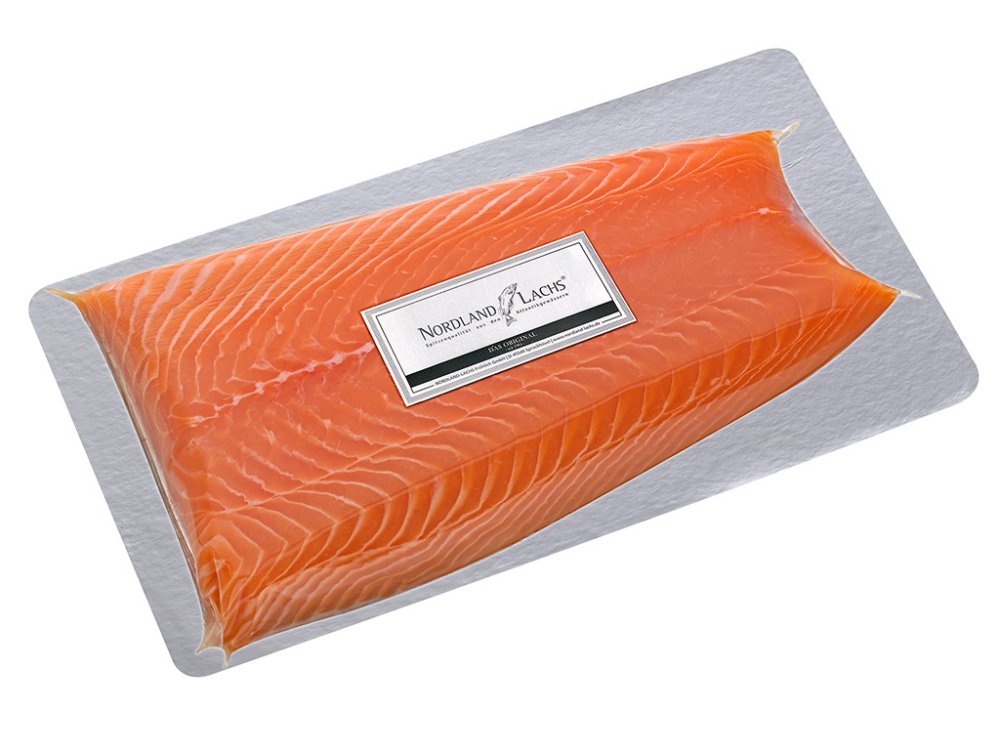 Ultrapremium Lachsfilet NATUR 1/2 Seite in Sushi-Qualit�t mit Haut aus Schottland