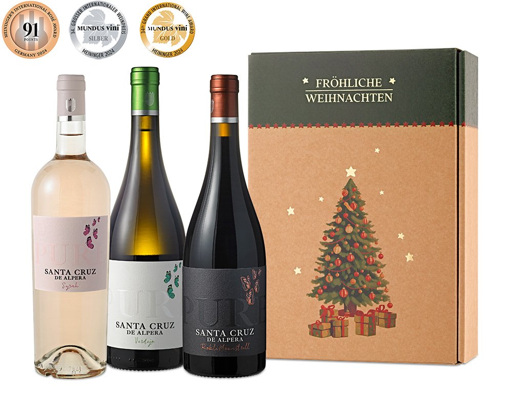 Wein-Pr�sent FELIZ NAVIDAD - Das Weihnachtsgeschenk f�r Kunden und Freunde mit Medaillen-Weinen